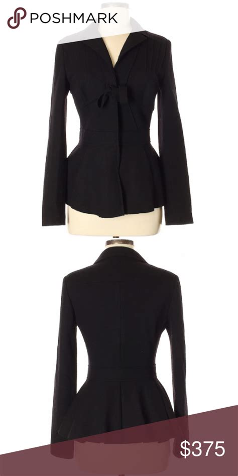 black peplum jacket prada|Prada jacket.